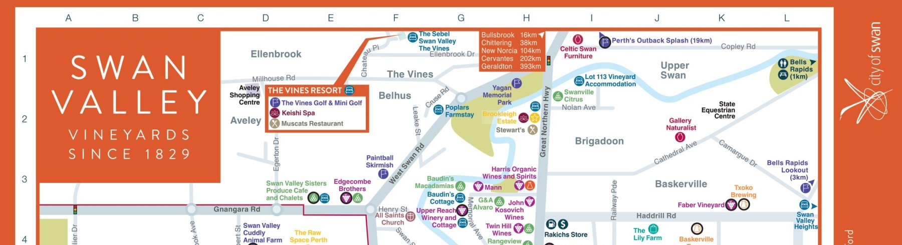 Swan Valley Wineries Map